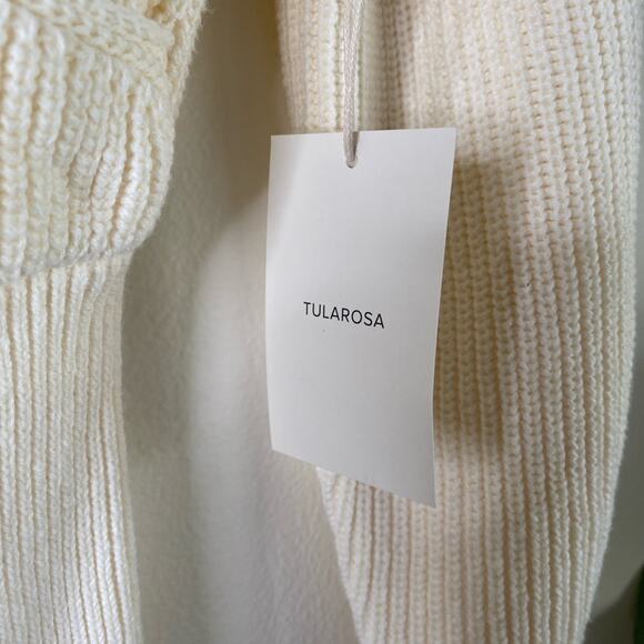 Tularosa Mia Blouson Surplice V-Neck‎ Mini Knit Sweater Dress Ivory Small New - Picture 4 of 6